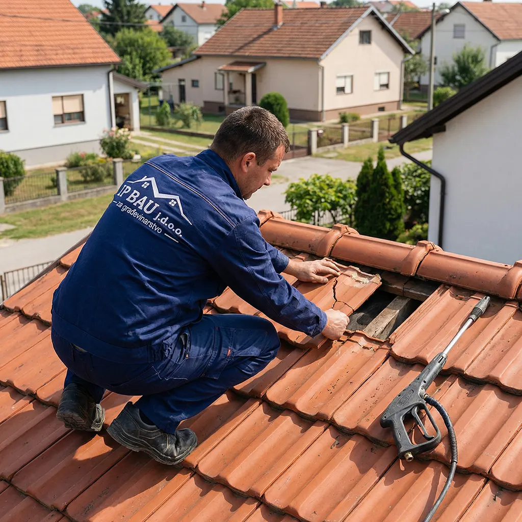 Pranje krova i obnova krova ip bau majstor odrada zamjena puknutog crijepa
